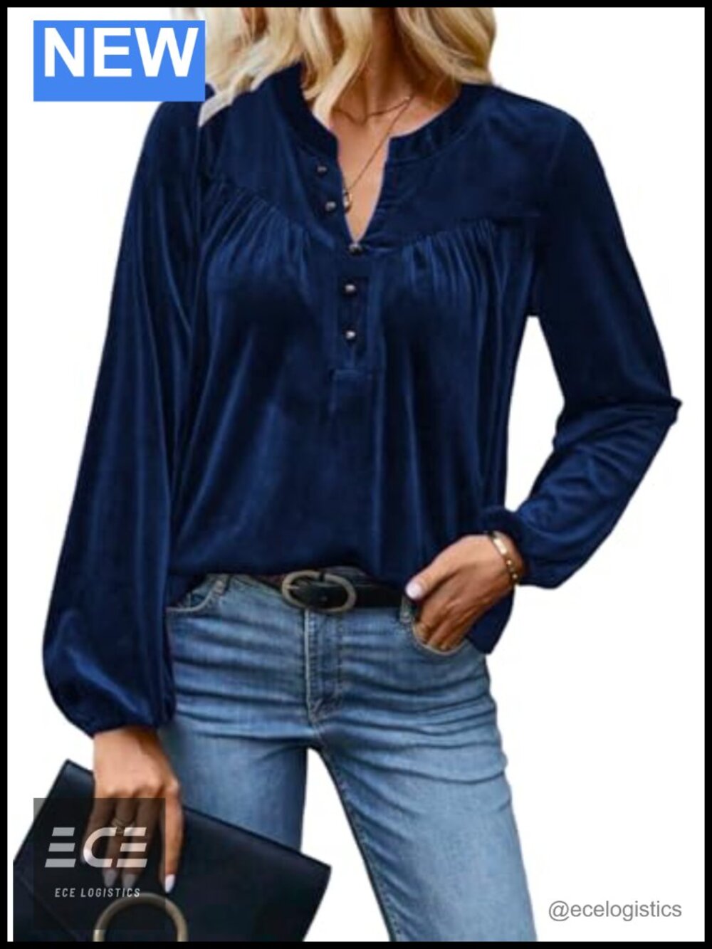 Womens Velvet V-Neck Long Sleeve Dressy Casual Elegant Winter Top
